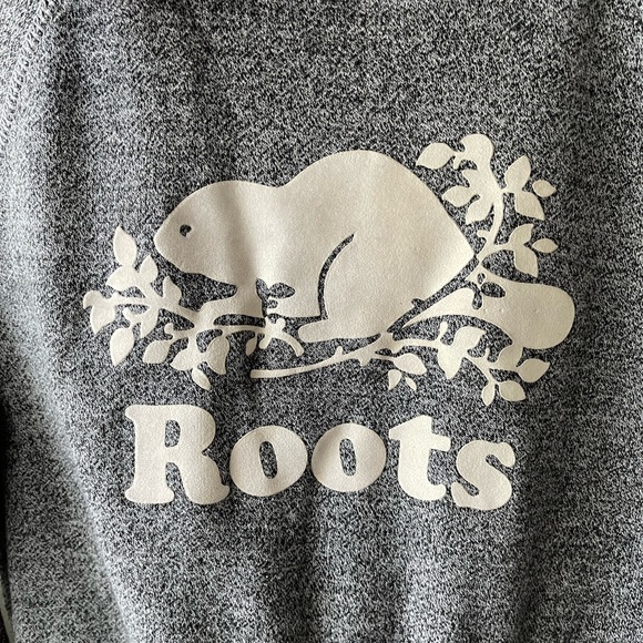 Roots salt and pepper grey pullover hoodie sweater size small - Picture 6 of 9